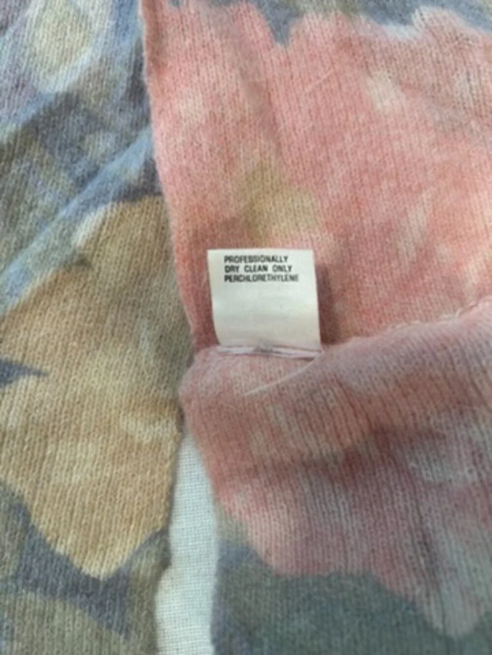Pastel Flower Print Angora Scarf